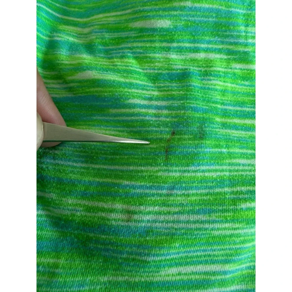 Old Navy Active Girls XS Green Striped Tank Top Athletic Layering Go-Dry - Picture 9 of 10